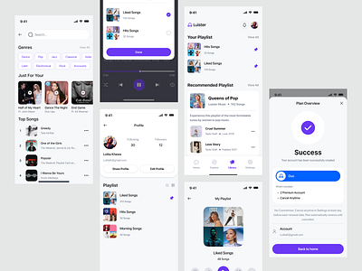 Luister - Music Player Mobile App UI Design Template audio player mobile mobile app music player music streaming ui design