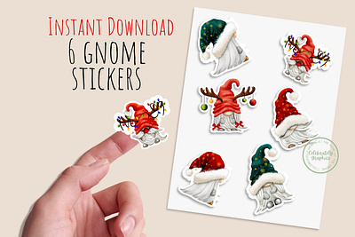 Christmas Gnome Stickers PNG 3d animation branding graphic design logo motion graphics ui