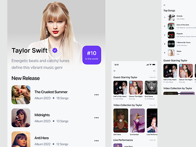 Luister - Music Player Mobile App UI Design Template - Artist artist profile audio player mobile music player music streaming musicion ui design