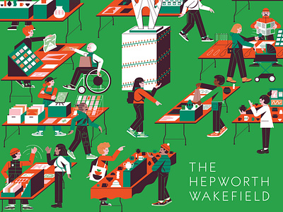 The Hepworth Wakefield Festive Market 2024 colour design editorial illustration exhibition poster hepworth hepworth wakefield illustration print