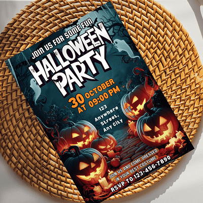 Halloween Party Flyer birthday invitation flyer flyer design halloween birthday i vite halloween party flyer halloween party invite invitation poster poster design