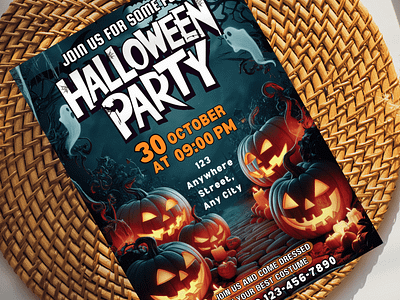 Halloween Party Flyer birthday invitation flyer flyer design halloween birthday i vite halloween party flyer halloween party invite invitation poster poster design