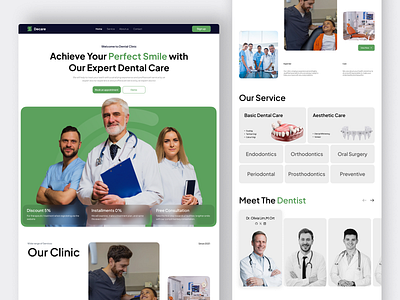 Elevate Your Smile with Decare Dental Innovations branding care clean cosmetology dental dentalcare dentist doctor health health and wellness implants landing page medicine orbix.studio services suction ui ui ux webpage website