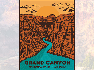 Grand Canyon National Park illustration arizona artist brand designer branding desert desierto digital illustration drawing grand canyon graphic designer illustration illustration artist logo designer sketch tshirt tshirt design tshirt designer wacom