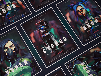 Valorant - Fun Game Posters 2d 3d community competetive cypher design digital fps fun made game gaming illustration modern poster riot games ui ux valorant viper