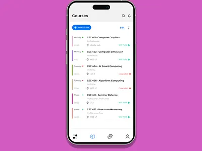 Student Timetable Mobile App app ui assignment tracker clean ui course management e learning edtech education app mobile ui showcase modern ui productivity app real time notification shot of the day student app student project study app task manager timetable app