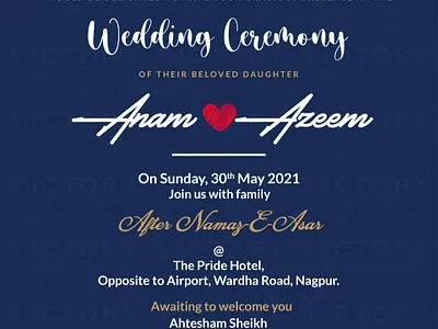 Nikah ceremony card in Floral design 777 graphic design illustration invitation nikah photoshop