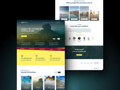 Sri Lanka Travel Landing Page Design adobe xd branding figma graphic design home page landing page ui user experience user interface ux webdesign website design