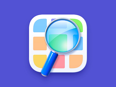 Pixadex App Icon app candybar icon icons ios macos magnify magnifying glass pixadex squares tiles