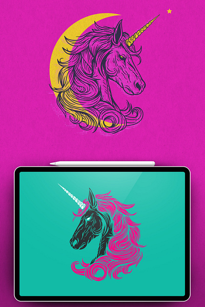 Unicorn character fairy fantasy horse illustration pegasus print unicorn vector