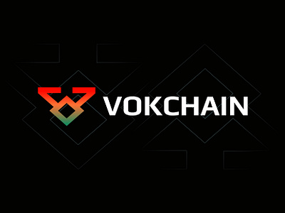 Vokchain- Logo Design Concept blockchain branding creative crypto currency decentralized defi firelab focus lab hola lab logo logo design logo designer marketing modern nfts slack startup token web3