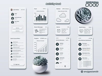 #DailyUI Challenge #047: Activity Feed 🚴‍♂️ 047 47 activity feed app creativeui creativity dailyui dailyui challenge dailyui047 dailyui47 design graphic design illustration inspirational minimal typography ui uiux ux wellnessapp