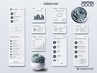 #DailyUI Challenge #047: Activity Feed 🚴‍♂️ 047 47 activity feed app creativeui creativity dailyui dailyui challenge dailyui047 dailyui47 design graphic design illustration inspirational minimal typography ui uiux ux wellnessapp