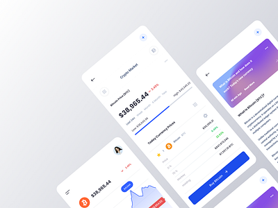 Crypto Simplified Mobile App bitcoin blockchain clean design crypto crypto wallet cryptocurrency ethereum exchange flat design interface design minimal design mobile app design nft treading ui user experience ux web design