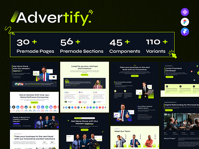 Advertify - Multipurpose Framer Advertising Agency Theme design framer framer components framer design framer development framer free framer template framer templates framer website framer website design ui ui design ux design web design website design