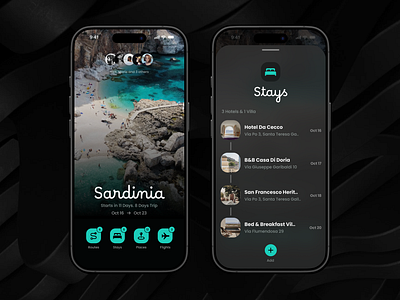 Travel Itinerary App Concept agenda app flight hotel itinerary location polodashvili route sardinia tato travel trip ui ux