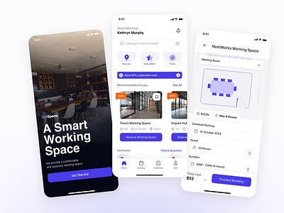 Booking App UI Kit - Working Space (BoxSpace) ai booking app design design inspiration figma ui kit graphic design interaction landing page minimal minimalist mobile app ui kit modern design motion graphics smart app ticketing app ui ui design ui kit ui kit design ux design