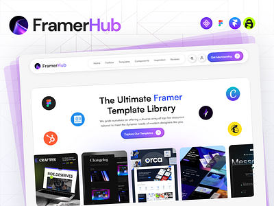 FramerHub — Framer Selling Template Membership Theme figma design framer framer builder framer design framer development framer membership framer template framer templates framer website framerhub membership website sell products ui ux design web design website design