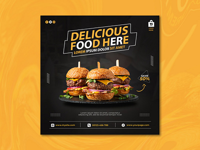 Food social media post-instagram post banner design coloring facebook ads food menu graphic design instagram post social media post