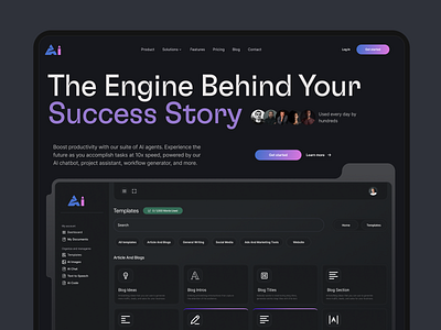 Ai saas ⟢ website design 3d ai animation creative dark minimal ui ux website