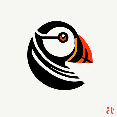 Artistic Logo Inspirations by Aravind Reddy Tarugu #9: Puffin aravind art branding clean design digital flat geometric graphic design icon logo modern nature red grouse reddy tarugu ui ux vector website