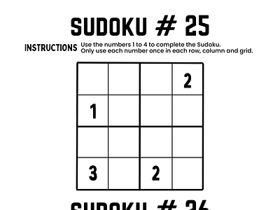 Sudoku 4x4 Puzzle printable pages Designs brainteaser casualgames diypuzzle gamedesign logicpuzzles mindgames minimaldesign printablegame printablepuzzle printablesudoku puzzledesign puzzlepages sudoku sudoku4x4 sudokulovers