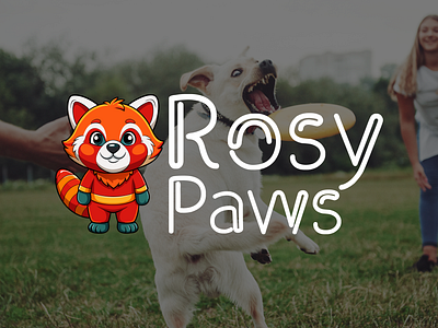 Rosy paws branding custom font design grafiko labs graphic design icon panda illustration logo logo design mascot mascot logo panda panda icon panda logo panda mascot pet red panda red panda logo simple logo vector