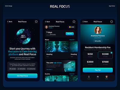 Real Focus - App Clicker & Web Design app design ui ux