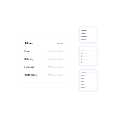 Filter Fly-out, Subsections and Breakdown design desktop filter flouy flyout menu layers menu mobile design pop up product design ui ux