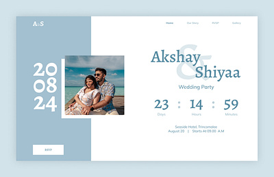 Wedding Invitation Website Design countdown design graphic design invitation rsvp timer ui ux website wedding