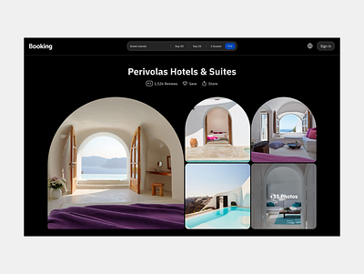 booking.com Property Details Page Concept booking concept dark hotels interface photos polodashvili redesign ui ux website