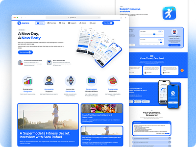 Jesmino Website Design fitness home landing ui