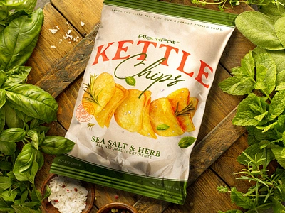 BlackPot: Kettle Chips | Chips bag packaging design brand identity branding chips chips design packaging design potato chips product design