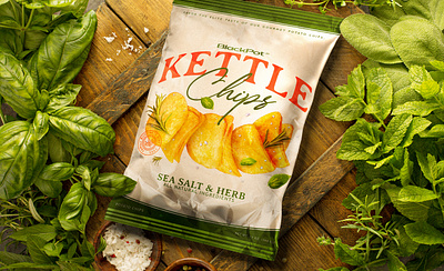 BlackPot: Kettle Chips | Chips bag packaging design brand identity branding chips chips design packaging design potato chips product design