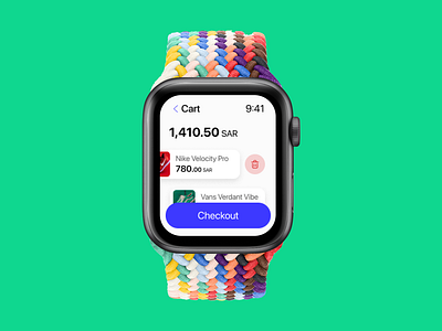 Xtober Challenge Day 5 - Shopping Cart apple watch checkout day5 items shopping cart ui ux xtober2024