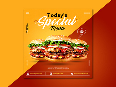 Food social media post for insta/facebook advertising design banner design branding facebook ads food menu graphic design instagram post