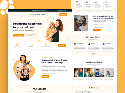 Pet Care Landing Page | Website branding design dogs figma landingpage petcare ui uiux website