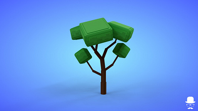 Voxel Tree 4.1 Model - 3D Lowpoly Game Asset 3d 3d model fantasy game asset green lowpoly magicavoxel voxedit voxel art