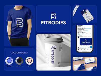 FitBodies Branding 02 brand identity brand mockups branding branding design buisness card coffe cup color pallet graphic design landing page logo design logo mark mockups tshirt typography ui designer uiux