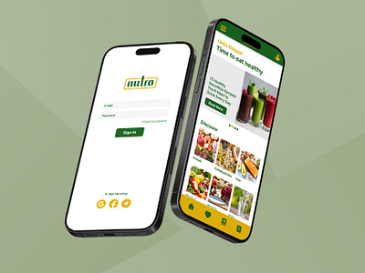 Nutrition Guide App app app design interface design logo mobil ui ui design uiux visual design