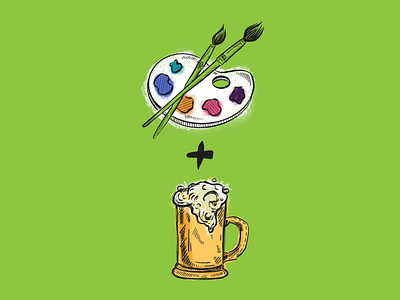 Art & Beer art artist beer drawing hand drawn icons illustration illustration art illustrator mug paint palette sketch sketchy