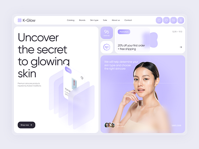 K-Glow — E-commerce Website Design beauty concept design e commerce korean main page skin ui ux