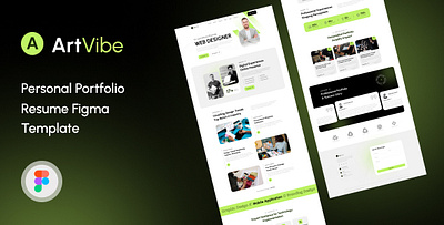 ArtVibe-Personal Portfolio Resume Figma Template business figma website home page landing page personal portfolio psd website ui website