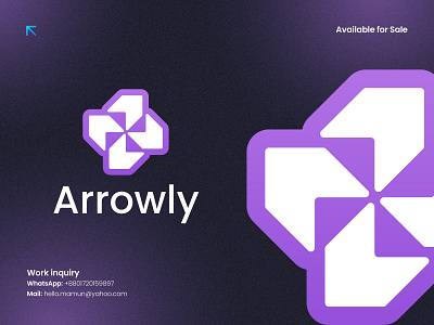 Arrowly - Fintech, Web3, Crypto, DeFi, Blockchain Logo Design arrow blockchain branding coin defi finance financial technology fintech logo logo design logo designer logo icon modern logo money nft payment saas tech wallet web3