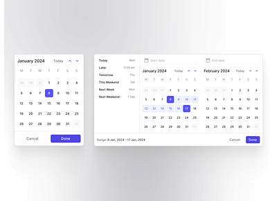 Date Picker - VisionUI 080 calendar date date picker date range date selector datepicker design time picker ui ui design uiux uiux design ux design