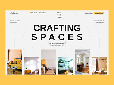 Interior Design Agency | Hero interior interior design landing page lifestyle web design yellow