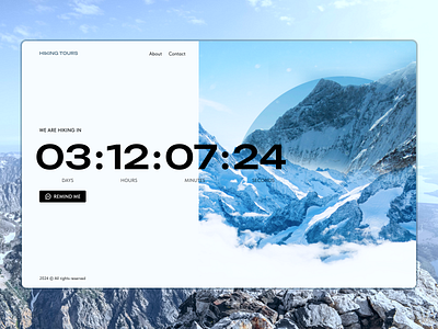 Hiking Tours | Countdown Timer blue countdown expedition experiences hiking lifestyle timer tours web design