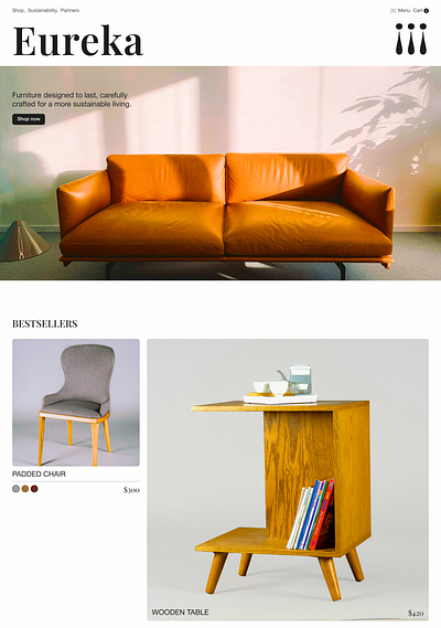 Furniture Store | Homepage chair e commerce furniture grey hospitality store table web design