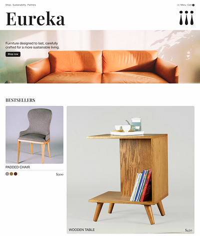 Furniture Store | Homepage chair e commerce furniture grey hospitality store table web design