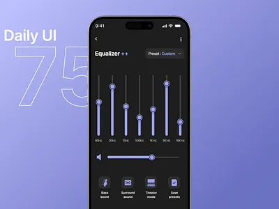 Designed an equaliser app's screen design product design ui